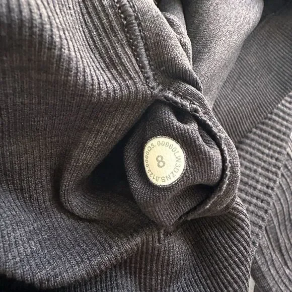 Lululemon Ebb To Street Long Sleeve Ribbed Crop Top Women’s Black SIZE 8 - Picture 5 of 5